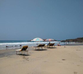 Kovalam beach seascape view.
