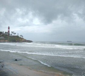 Kovalam beach and light house.
