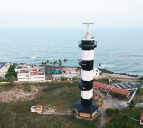 Iconic Lighthouse in Puducherry.